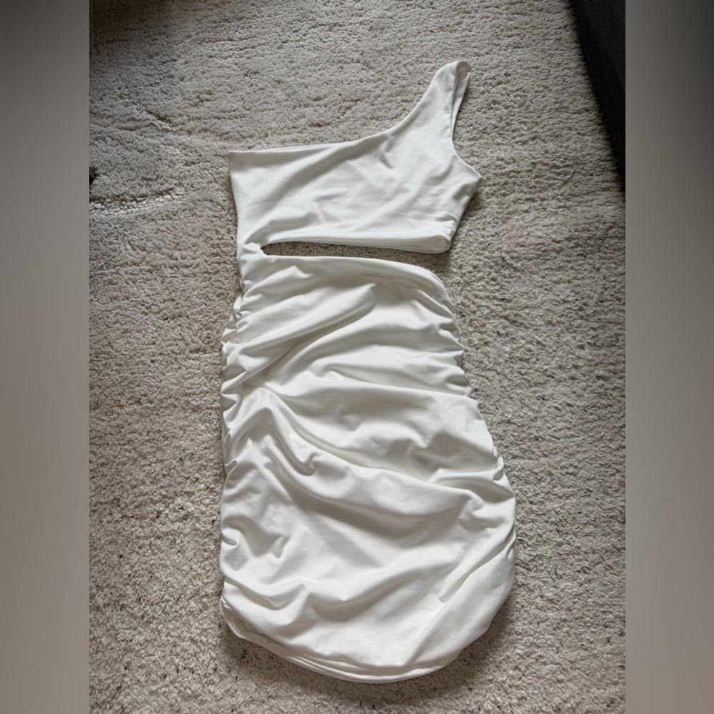 SHEIN One-Shoulder White Dress
